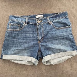 Medium wash denim shorts